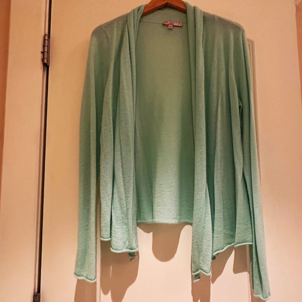 Calypso St. Barth Women’s 100% Cashmere Cardigan - Mint Green, Size L